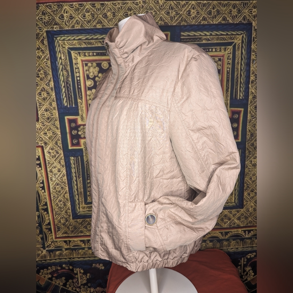 600West Tan Zip Up Jacket Size Large